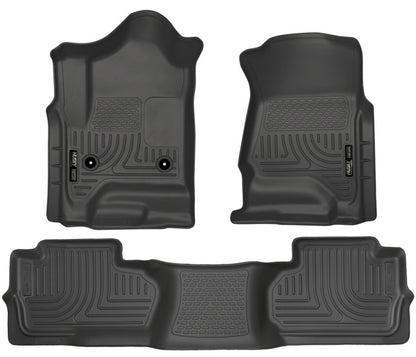 Husky Liners 14 Chevrolet Silverado/GMC Sierra Dbl Cab WeatherBeater Black Front 98241 Photo - Primary