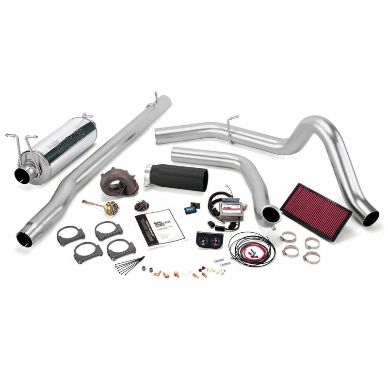 Banks Power 99 Ford 7.3L F250/350 Auto Stinger-Plus System - SS Single Exhaust w/ Black Tip 47521-B 47521-B Photo - Primary
