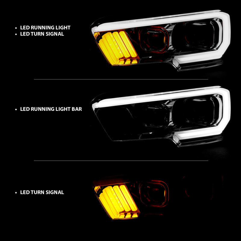 Anzo  2016-2017 Toyota Tacoma Projector Headlights w/ Plank Style 111380 Photo - Unmounted