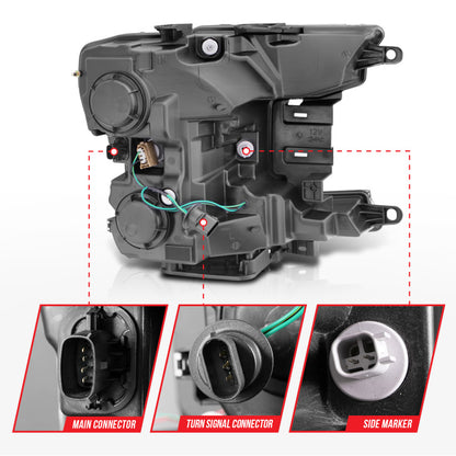 ANZO 2018-2020 Ford F-150 Projector Headlight w/Plank Style Switchback Chrome Housing 111510 111510 User 4