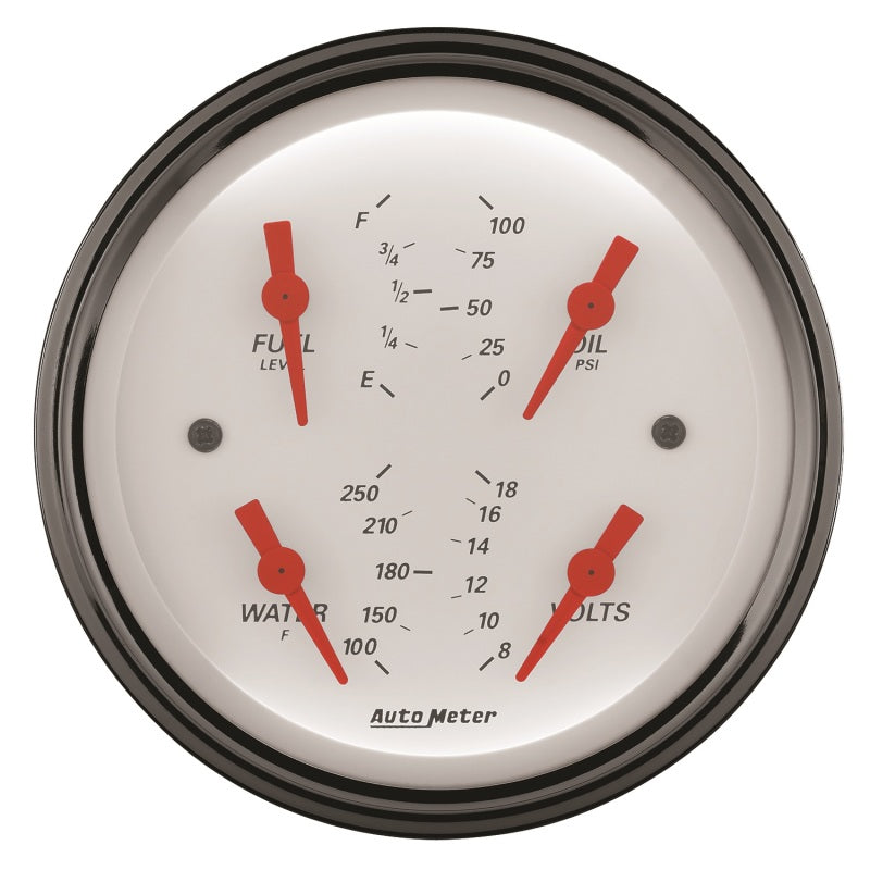 AutoMeter Gauge Quad 3-3/8in. 0 Ohm(e) to 90 Ohm(f)Elec Arctic White 1314 1314 User 2