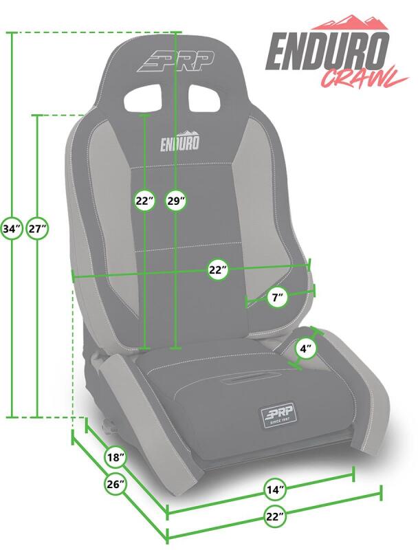 PRP Seats PRP EnduroCrawl Reclining Suspension Seat - Black Suede - Driver A9001044-241 A9001044-241 Photo - Close Up