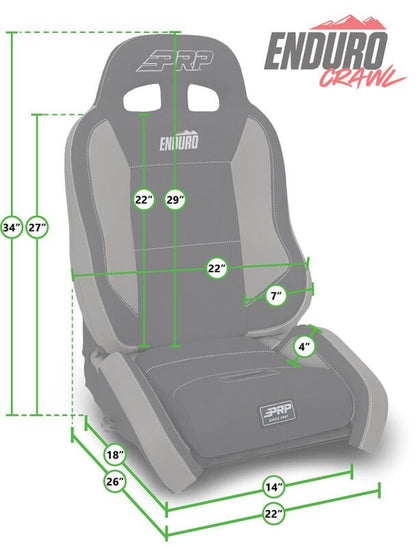 PRP Seats PRP EnduroCrawl Reclining Suspension Seat - Black Suede - Driver A9001044-241 A9001044-241 Photo - Close Up