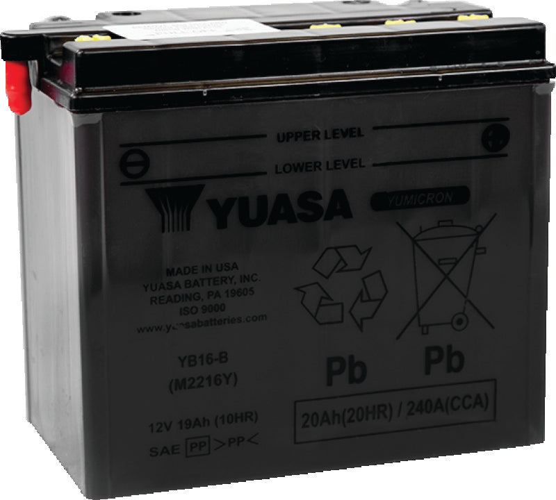 Yuasa Battery Yuasa YB16-B Yumicron 12 Volt Battery YUAM2216Y YUAM2216Y Photo - Primary