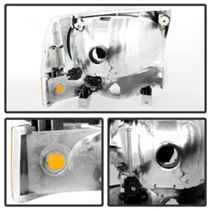 SPYDER Xtune Ford F250/350/450 Superduty 99-04 Crystal Headlights w/ Bumper Lights HD-JH-FF25099-AM-C 9025419 9025419 Photo - Unmounted