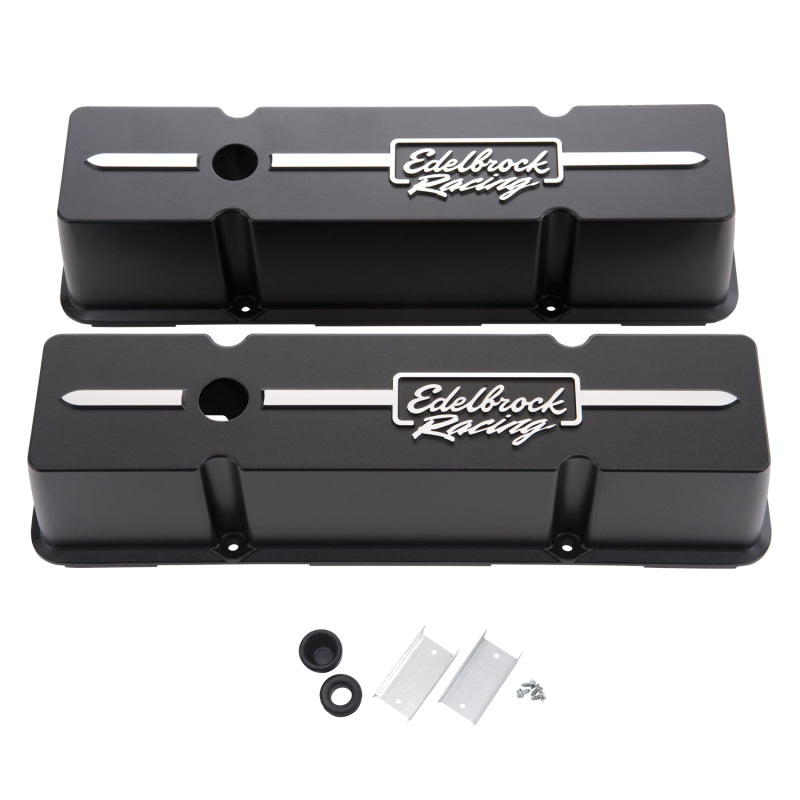 Edelbrock Valve Cover, Racing Series, Chevrolet, 1959-1986 262-400 CID V8, Tall 41643 Photo - Primary