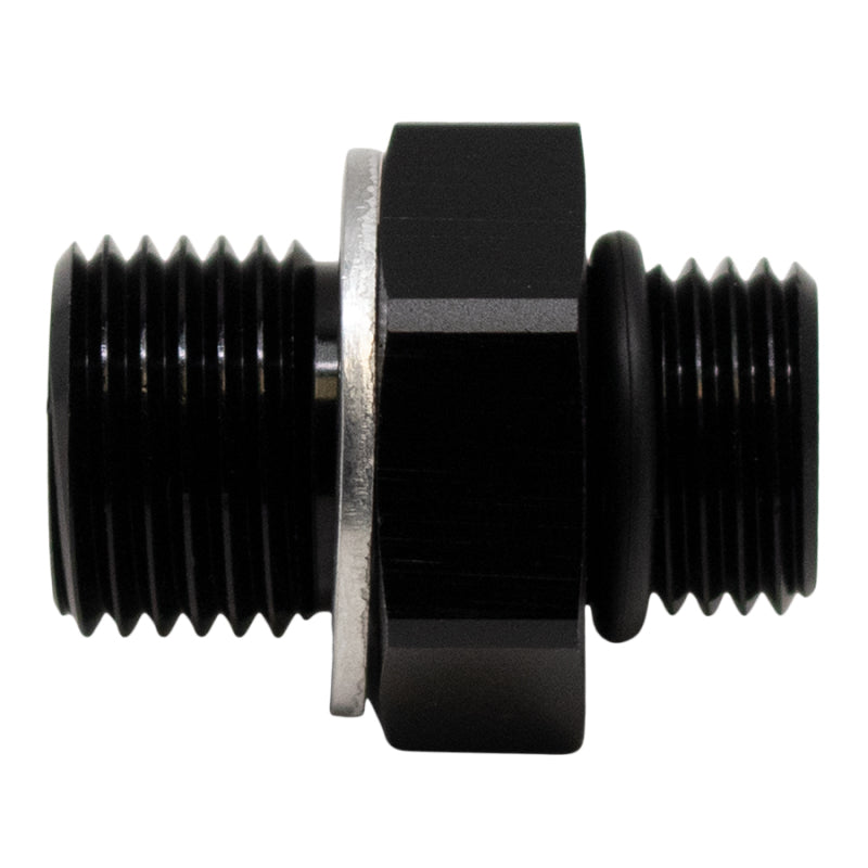 DeatschWerks 6AN ORB Male to M16 X 1.5 Metric Male (Incl O-Ring and Washer) - Anodized Matte Black 6-02-0604-B 6-02-0604-B Photo - Primary