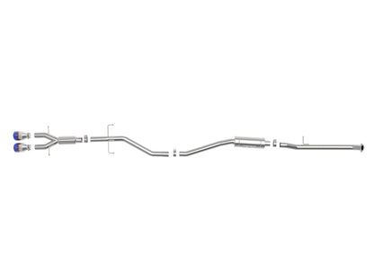 aFe Takeda 2.5in 304 SS Cat-Back Exhaust System w/ Blue Tips 17-20 Honda Civic Si Sedan I4 1.5L 49-36619-L 49-36619-L Photo - Unmounted