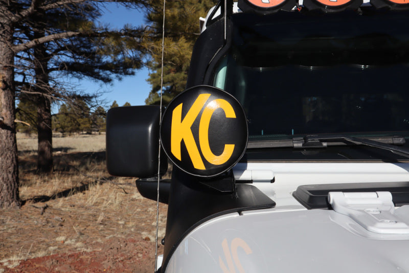 KC HiLiTES 6in. Round Soft Cover (Pair) - Black w/Yellow KC Logo 5102 5102 User 1