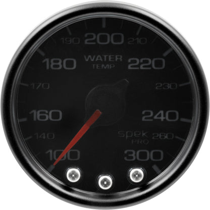 Autometer Spek-Pro Gauge Water Temp 2 1/16in 300f Stepper Motor W/Peak & Warn Blk/Smoke/Blk P34652 P34652 User 1