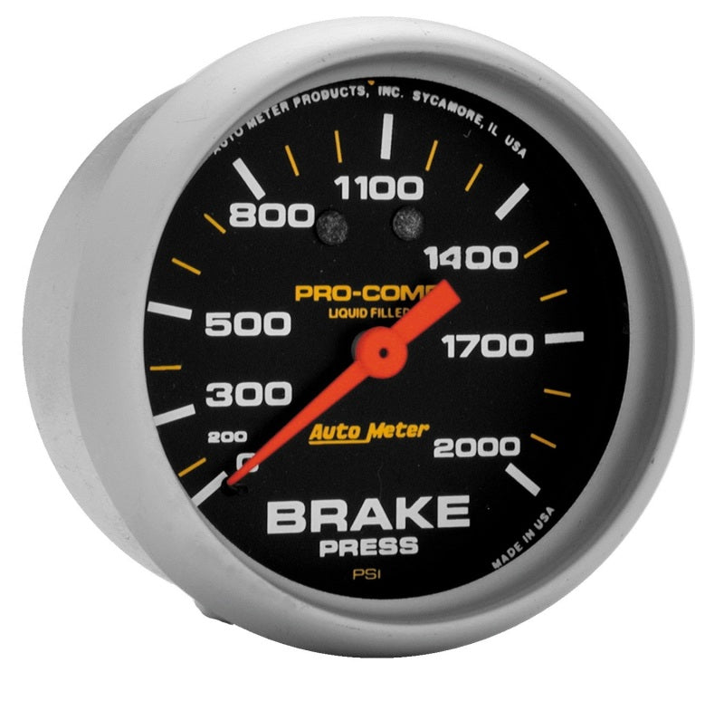 Autometer Gauge, Brake Press, 2 5/8", 2000Psi, Liquid Filled Mech, Pro-Comp 5426 Photo - Primary