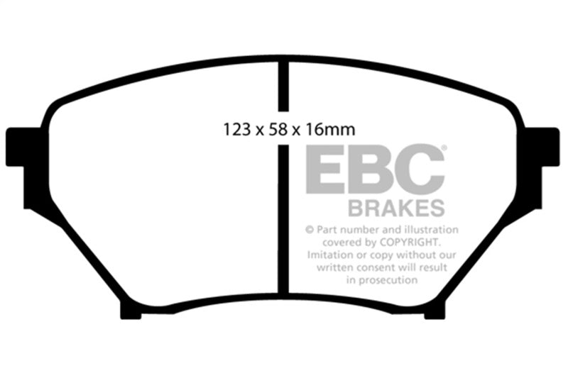EBC Yellow Stuff Front Brake Pads for 01-05 Mazda Miata DP41452R Photo - Primary
