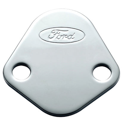 Ford Fuel Pump Block-Off Plate Chrome w/Ford Logo FRD302-290 302-290 Photo - Primary