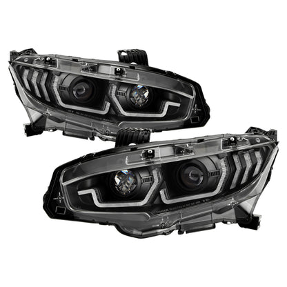 Spyder Honda Civic 16- 2DR/4DR/Hatchback Projector Headlights - Black PRO-YD-HC16SI-SEQGR-BK 5087867 5087867 Photo - Primary