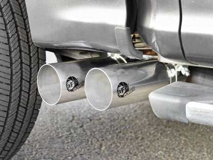 aFe Rebel 3in 409 SS Cat-Back Exhaust 2021 Ford F-150 V6 2.7L/3.5L (tt)/V8 5.0L w/ Polished Tips 49-43128-P 49-43128-P Photo - Mounted
