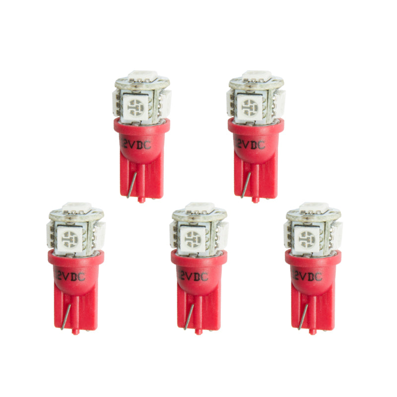 Autometer Led Bulb, Replacement, T3 Wedge, Red, 5 Pack 3284-K Photo - Primary