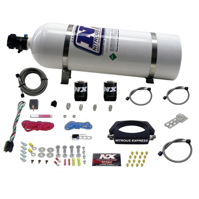 Nitrous Express GM LS 102mm Nitrous Plate Kit (50-400HP) w/15lb Bottle 20933-15 20933-15 Photo - Primary