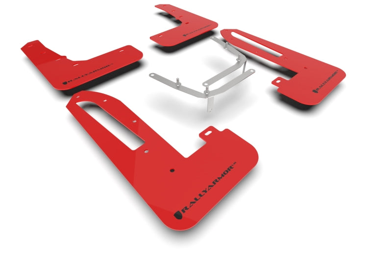 Rally Armor 2023+ Honda Civic Type R Red Mud Flap Black Logo MF97-UR-RD-BLK MF97-UR-RD-BLK Photo - Primary