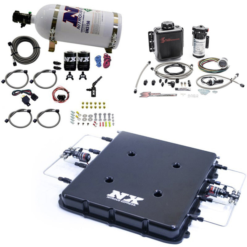 Nitrous Express Nitrous & Water Injection Kit w/Billet LT4 Supercharger Lid w/10lb Bottle 20939BMF-10 20939BMF-10 Photo - Primary