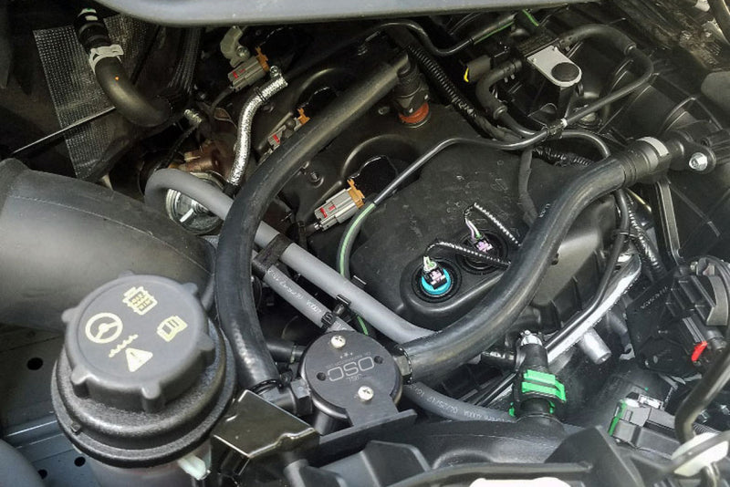 J&L 15-22 Ford Transit 150/250/350 3.5L EcoBoost Passenger Side Oil Separator 3.0 - Black Anodiz 3025P-B 3025P-B Photo - Primary