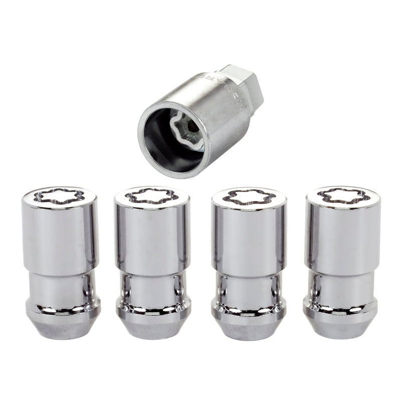 McGard Wheel Lock Nut Set - 4pk. (Cone Seat) 1/2-20 / 3/4 & 13/16 Dual Hex / 1.66in. Length - Chrome 24198 24198 Photo - out of package