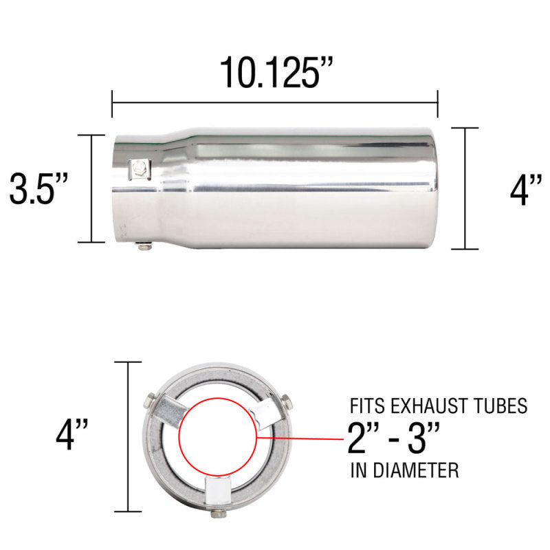 Spectre Exhaust Tip 4in. Resonated 25556 25556 Technical Drawing