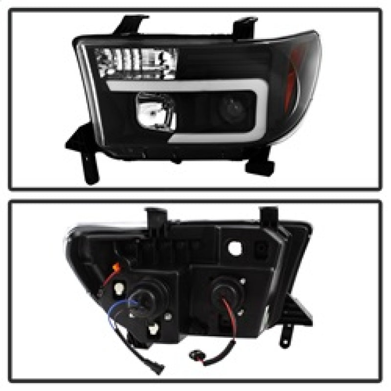 Spyder 08-13 Toyota Sequoia Projector Headlights - Light Bar DRL - Black PRO-YD-TTU07V2-LB-BK 5085344 5085344 Photo - Unmounted