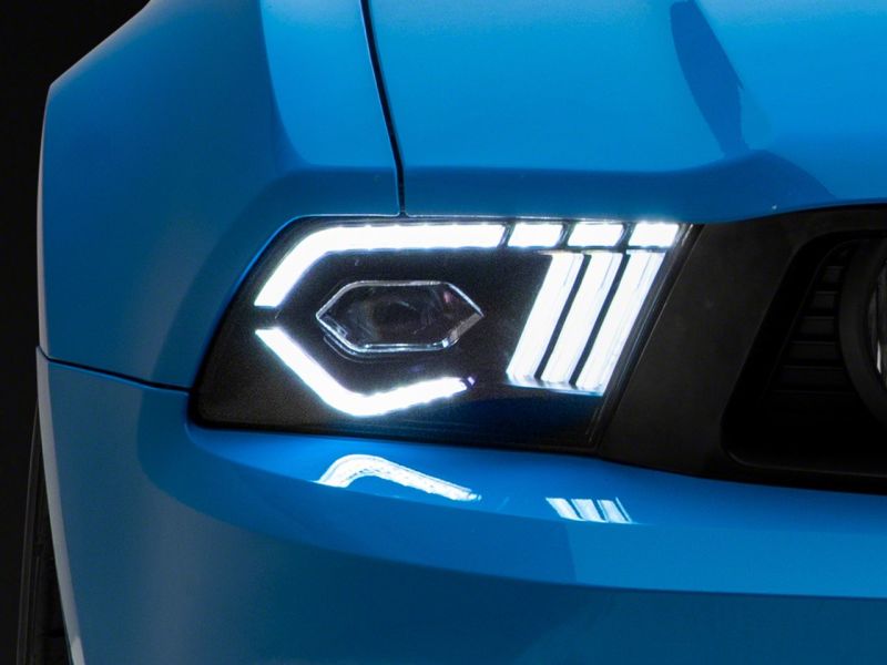 Raxiom 10-12 Ford Mustang w/ Factory Halogen LED Projector Headlights- Blk Housing (Clear Lens) 422461 422461 Photo - Close Up