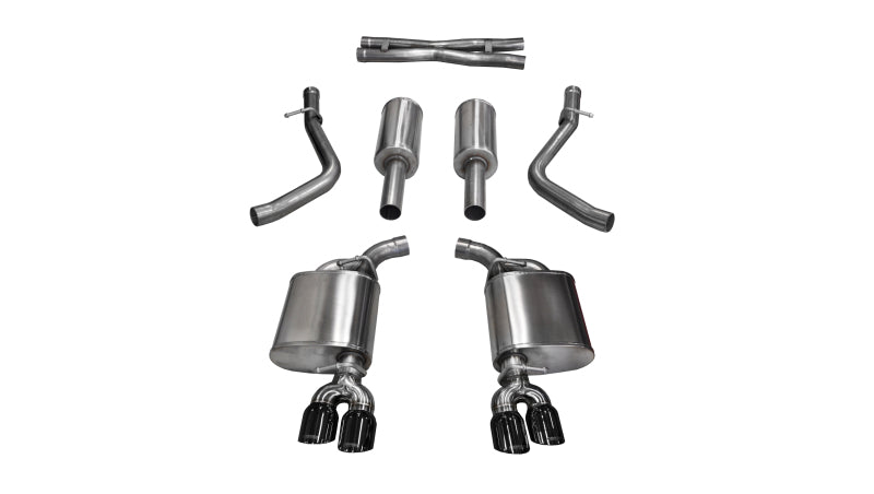 Corsa Performance 15-17 Dodge Challenger Sport Cat-Back Dual Rear Exit with Twin 3.5in 14986BLK Photo - Primary