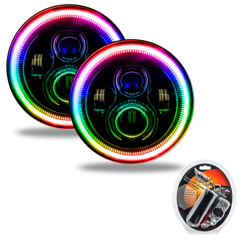ORACLE Lighting Oracle 7in High Powered LED Headlights - Black Bezel - ColorSHIFT 5769-330 5769-330 Photo - Primary