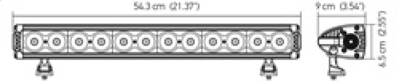 Hella Value Fit Design 12in LED Light Bar - Combo Beam 357209101 357209101 Technical Drawing