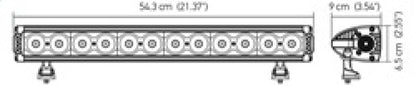 Hella Value Fit Design 12in LED Light Bar - Combo Beam 357209101 357209101 Technical Drawing