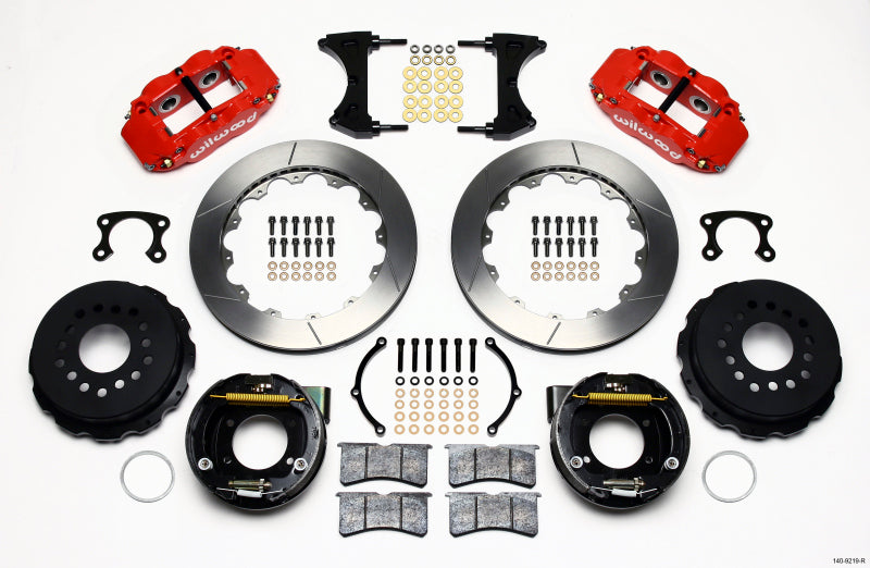 Wilwood FNSL4R Rear P-Brk Kit 12.88" Red Big Ford  2.50" Offset 140-9219-R Photo - Primary