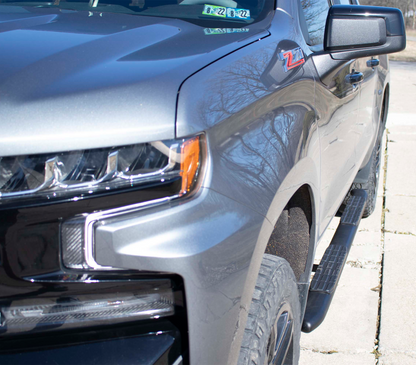 Fishbone Offroad 2019+ Chevrolet Silverado 1500 Double Cab Oval Side Steps - Black Textured FB21383 FB21383 Photo - lifestyle view