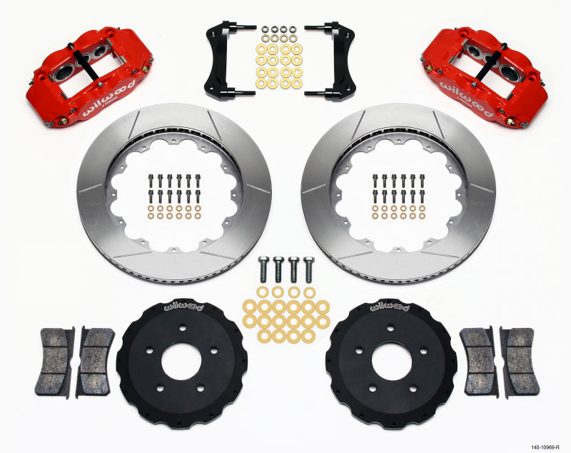 Wilwood Narrow Superlite 6R Front Hat Kit 14.00in Red Backdraft Cobra (BMW E36 Based) 140-10969-R 140-10969-R Photo - Primary