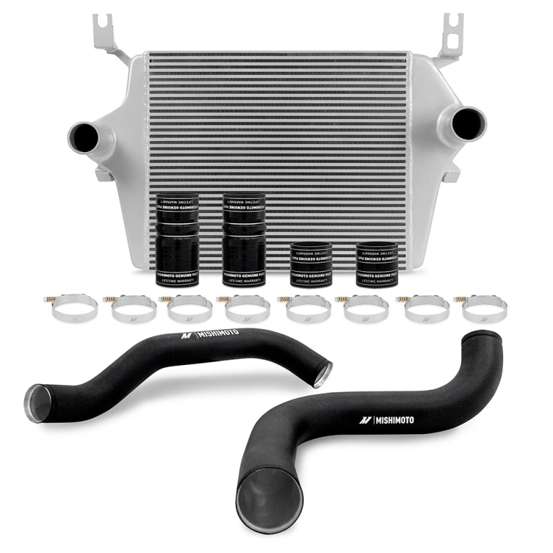 Mishimoto 99-03 Ford 7.3L Powerstroke PSD Silver Intercooler Kit w/ Black Pipes MMINT-F2D-99KSLBK MMINT-F2D-99KSLBK Photo - Primary