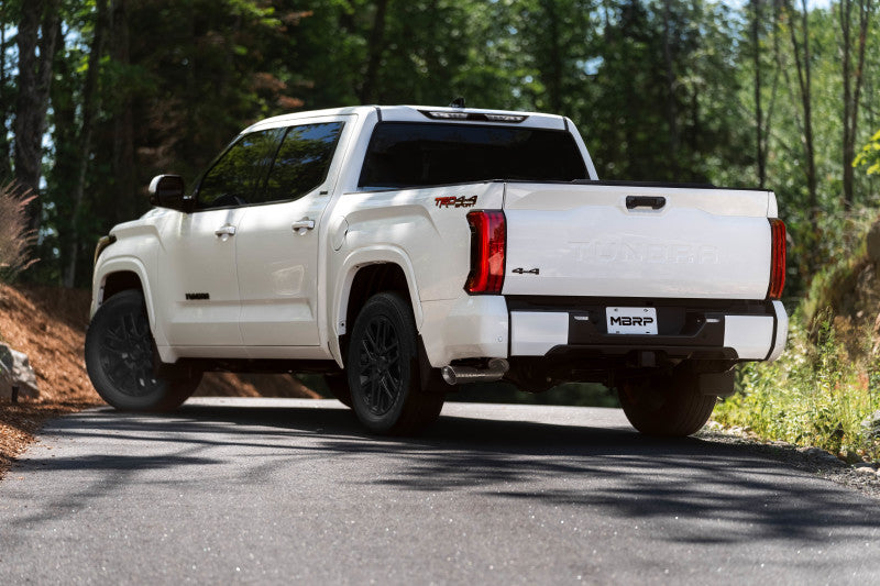MBRP 2022 Toyota Tundra 3.5L Dual Cat-back 4in Single Side Exit Rolled Tip - Aluminized Steel S5301AL S5301AL Photo - lifestyle view