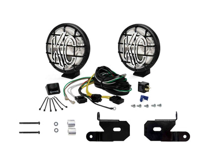 KC HiLiTES Jeep JL/JT A-Pillar Mount Light Kit w/Apollo Pro Halogen Lights 100w Spot Beam - Black 97113 97113 Photo - Primary