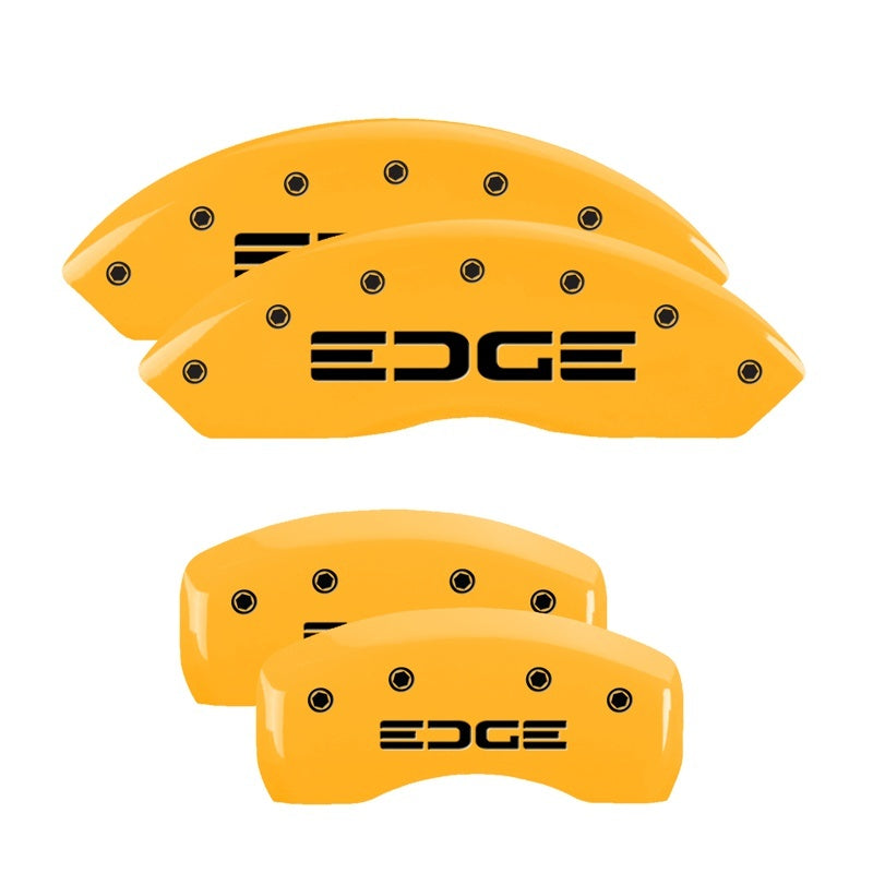 MGP 4 Caliper Covers Engraved Front & Rear Edge Yellow Finish Black Char 2008 Ford Edge 10042SEDGYL 10042SEDGYL Photo - Primary