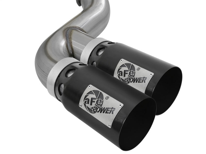 aFe Rebel XD 4in SS DPF-Back Exhaust 17-18 FOrd Diesel Trucks V8-6.7L (td) w/ Dual Black Tips 49-43102-B 49-43102-B Photo - Unmounted
