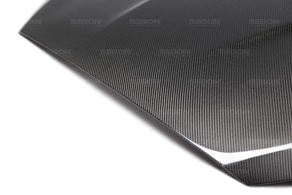 Seibon 15-16 Ford Focus TS-Style Gloss Finish Carbon Fiber Hood HD16FDFO-TS HD16FDFO-TS Photo - Primary
