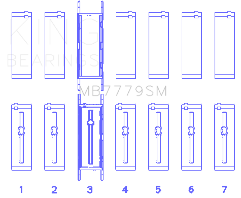 King Engine Bearings King BMW B58B30A (Size 0.25 Oversized) Main Bearing Set MB7779SM0.25 MB7779SM0.25 Photo - Primary