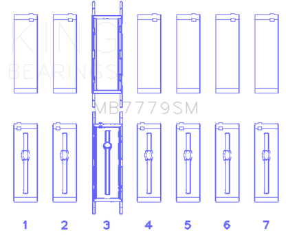 King Engine Bearings King BMW B58B30A (Size 0.25 Oversized) Main Bearing Set MB7779SM0.25 MB7779SM0.25 Photo - Primary