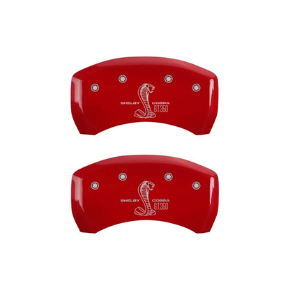 MGP Rear set 2 Caliper Covers Engraved Rear GT350 Shelby & Cobra Red finish silver ch 10010RGT3RD 10010RGT3RD Photo - Primary