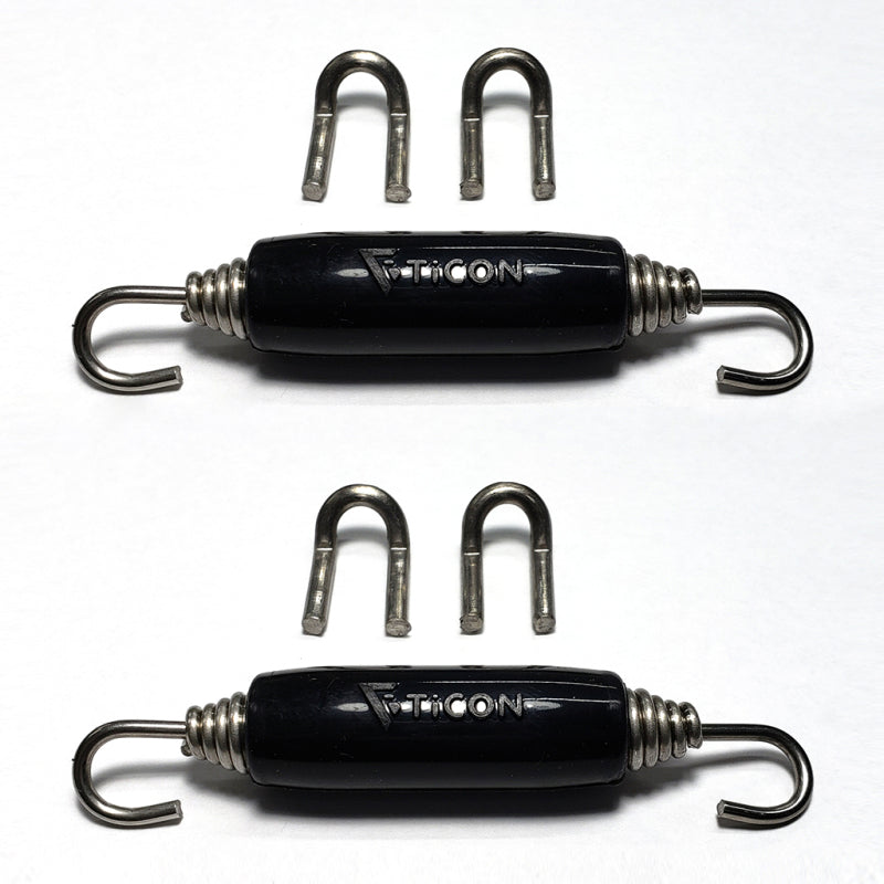 Stainless Bros Spring Tab Kit - 5 Pack SS304 (5 Springs 10 Hooks and 5 Black Silicone Sleeves) 608-00215-1101