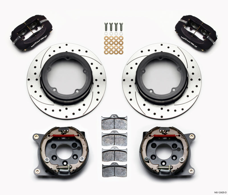 Wilwood Forged Dynalite P/S Park Brake Kit Drilled Strange Eng Floater 3.49in Offset 140-12420-D 140-12420-D Photo - Primary