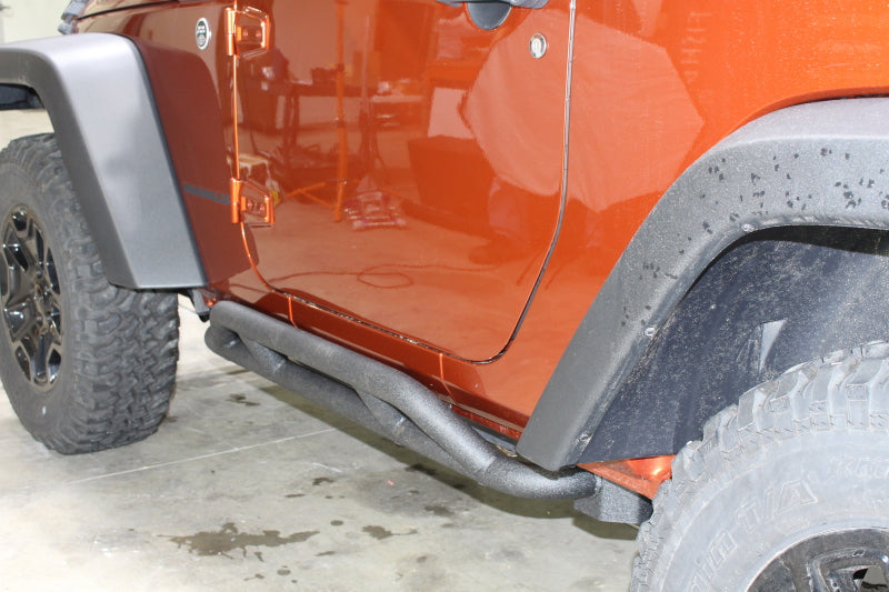 Fishbone Offroad 07-18 Jeep JK 2 Door Wrangler JK Steel Rock Sliders - Blk Textured Powdercoat FB23008 FB23008 Photo - out of package