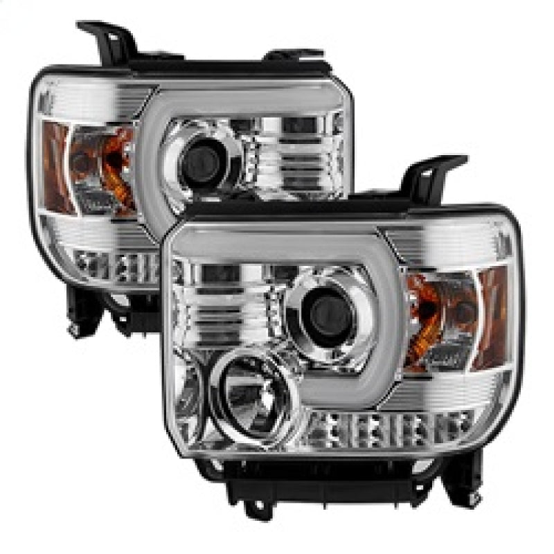 Spyder GMC Sierra 14-16 Projector Headlights Light Bar DRL Chrome PRO-YD-GS14-LBDRL-C 5080622 5080622 Photo - Primary