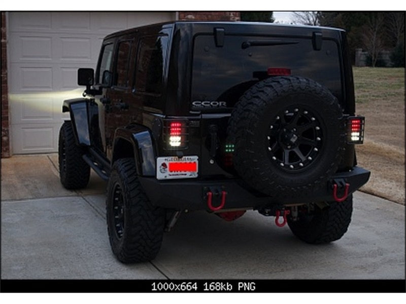 Spyder Jeep Wrangler 07-15 LED Tail Lights Smoke ALT-YD-JWA07-LED-SM 5070418 5070418 Photo - Mounted
