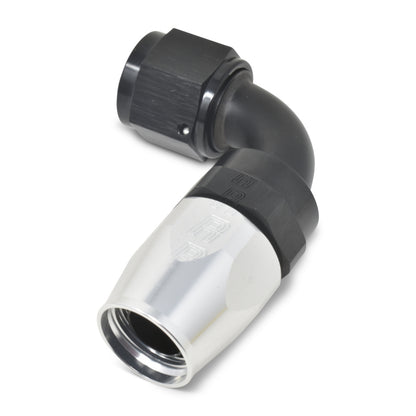 Russell Full Flow 90° Swivel Style Hose End - Black / Silver 610183 Photo - out of package